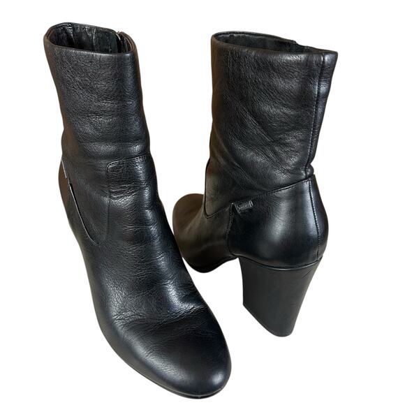 Kenneth Cole Ankle Boots Women Sz 6 Black Leather Merrick Gore-tex Classic Heels - Picture 7 of 11